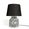 Habitat Lynx Brush Stroke Ceramic Table Lamp Black & White Lighting