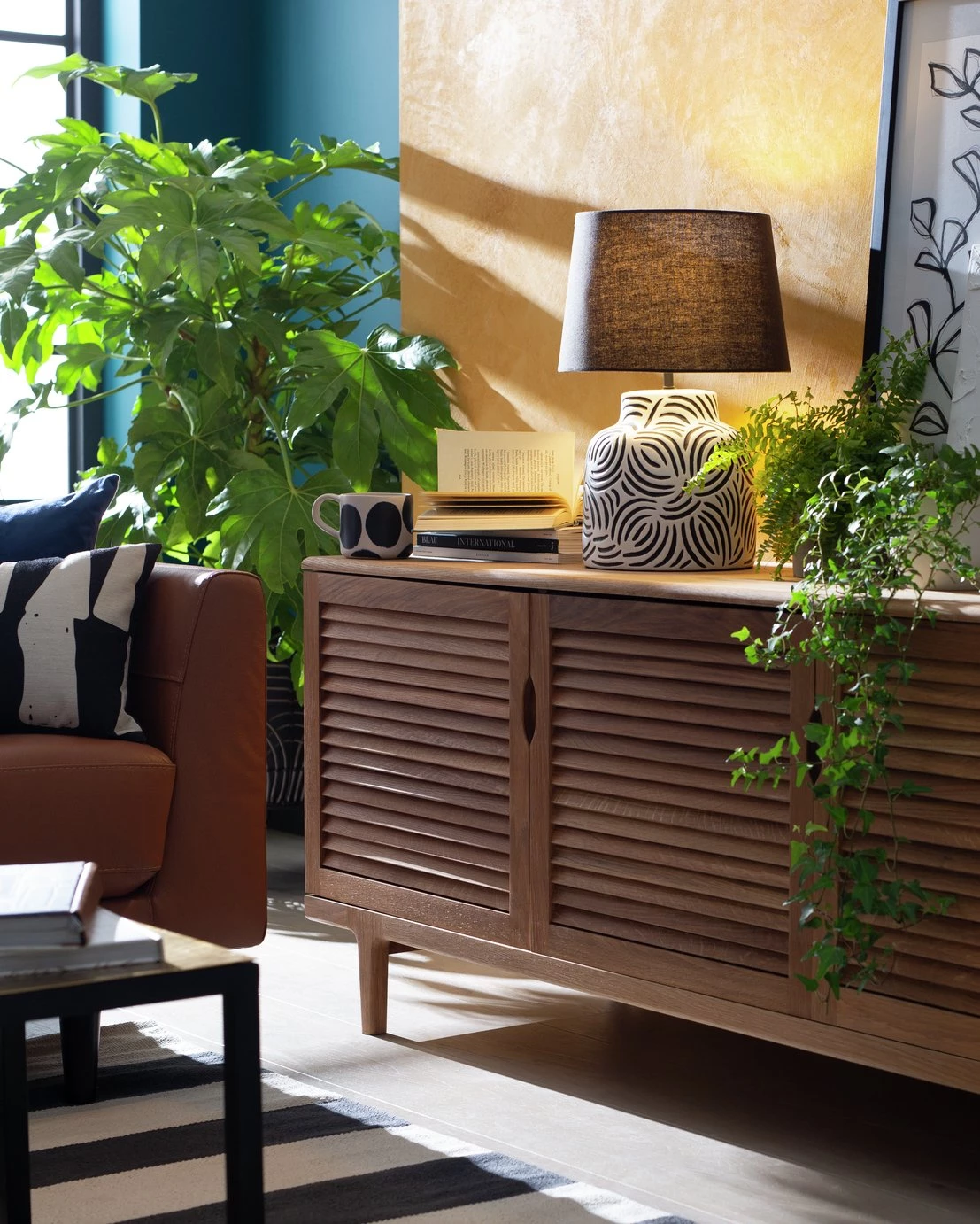 Habitat Lynx Brush Stroke Ceramic Table Lamp Black & White Lighting 4 Habitat Lynx Brush Stroke Ceramic Table Lamp Black & White Lighting - Image 2