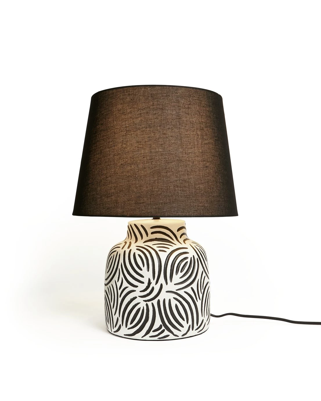 Habitat Lynx Brush Stroke Ceramic Table Lamp Black & White Lighting 5 Habitat Lynx Brush Stroke Ceramic Table Lamp Black & White Lighting - Image 3