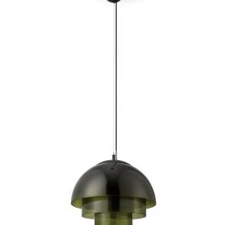 Habitat Zora 3 Tier Glass Pendant Light Green Ceiling Lights