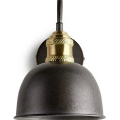 Habitat Cowbell Spun Pewter Wall Light Black & Gold Wall Lights