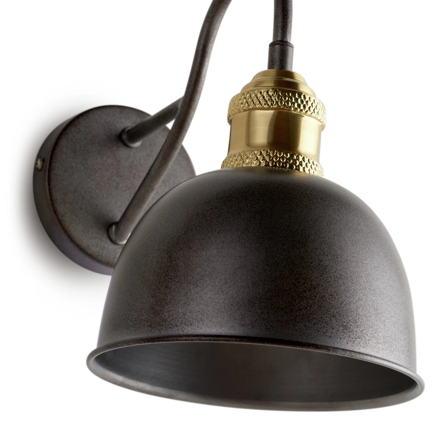 Habitat Cowbell Spun Pewter Wall Light Black & Gold Wall Lights 6 Habitat Cowbell Spun Pewter Wall Light Black & Gold Wall Lights - Image 4