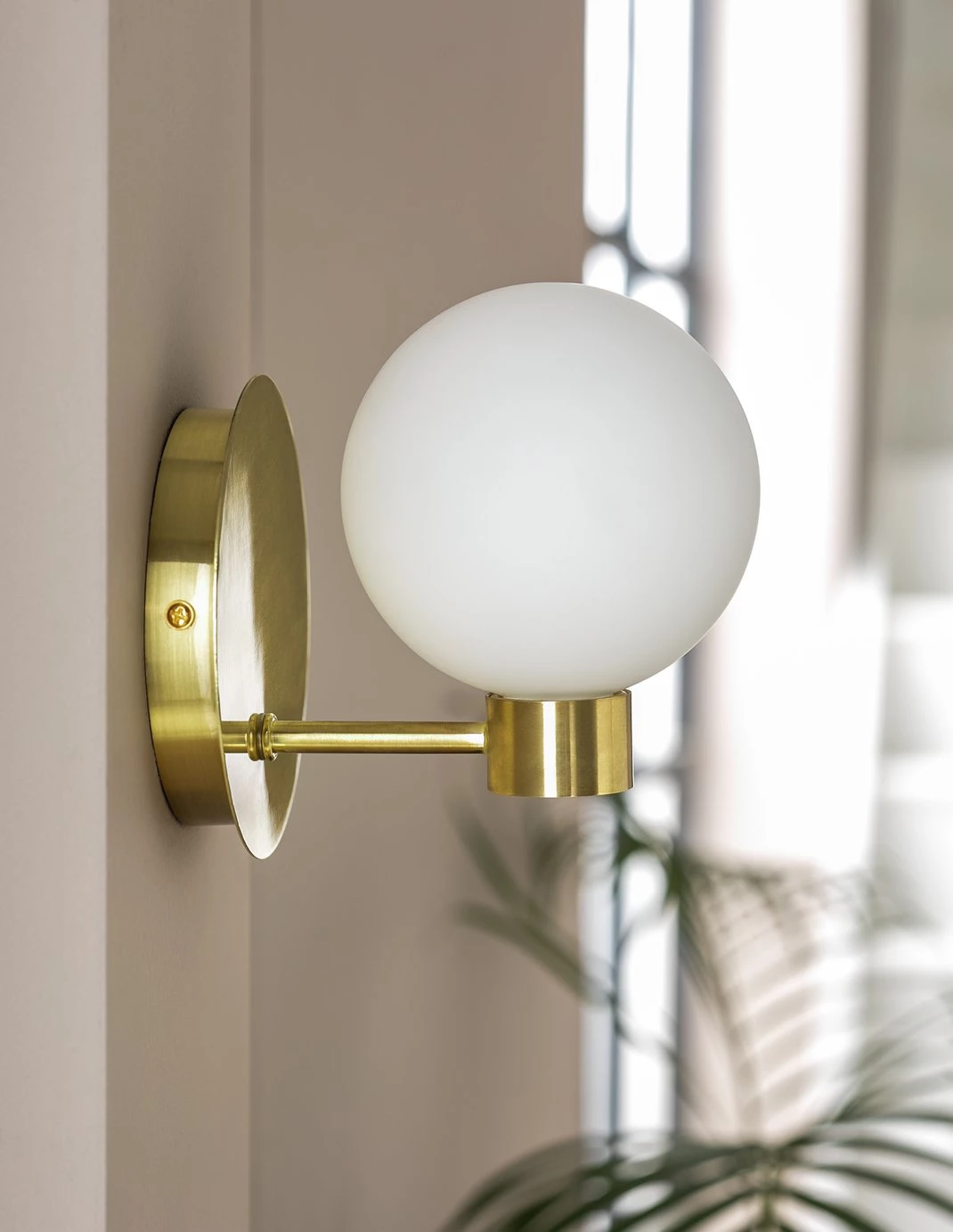 Habitat Salarino Opal Bathroom Wall Light Brass Wall Lights 4 Habitat Salarino Opal Bathroom Wall Light Brass Wall Lights - Image 2