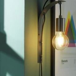 Habitat Industrial PlugIn Wall Light Pewter Wall Lights -lighting Sales Shop unnamed file 1339