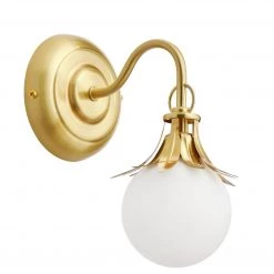 Habitat Easton Opal Wall Light Brushed Brass Wall Lights