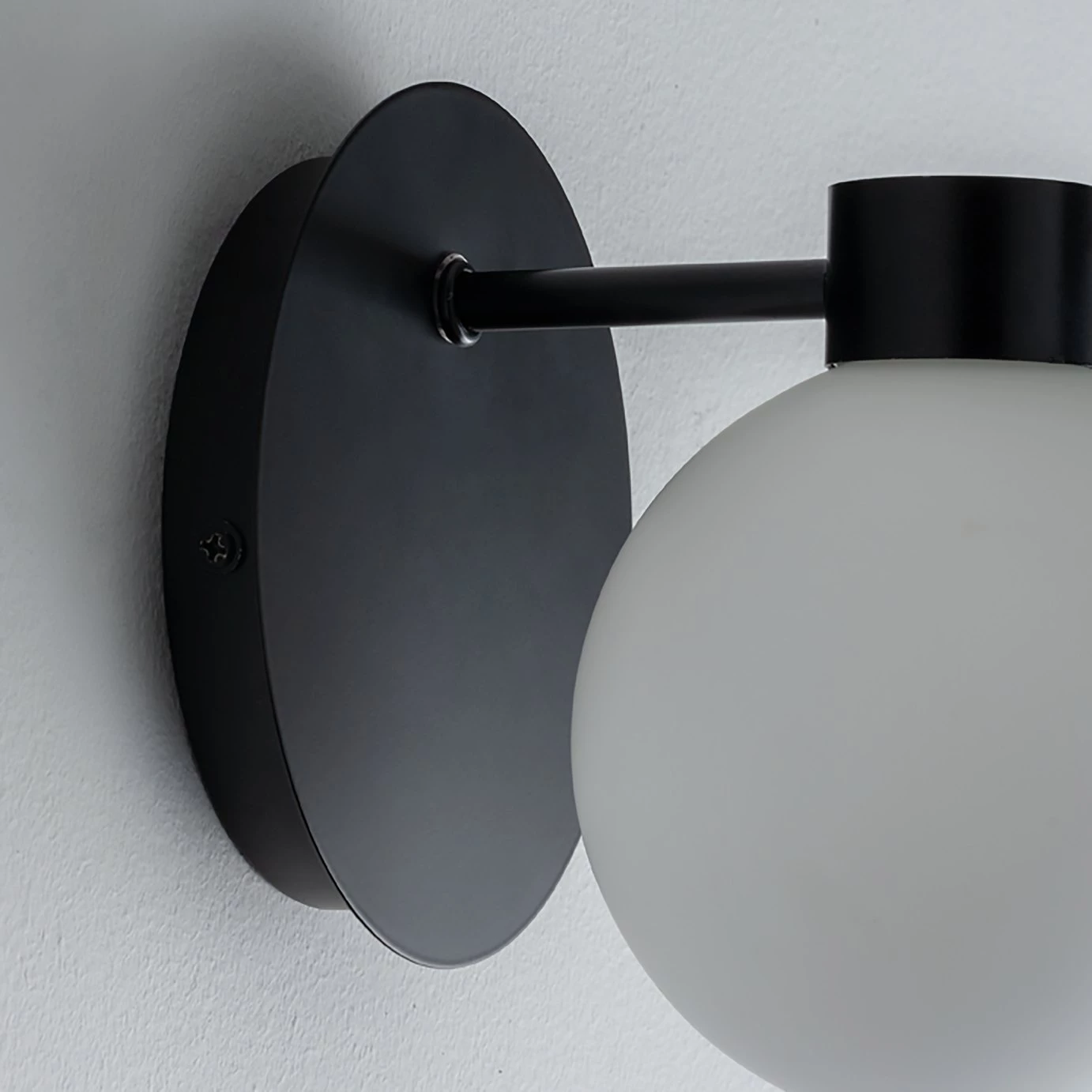 Habitat Salarino Opal Glass Bathroom Wall Light Black Lighting 6 Habitat Salarino Opal Glass Bathroom Wall Light Black Lighting - Image 4