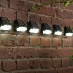 lighting Sales Shop 5 Garden By Sainsbury's Set Of 6 Black Solar Fence Lights Outdoor Lighting