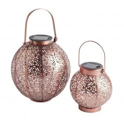 Habitat Solar Bronze Lanterns Set Of 2 Outdoor Lighting