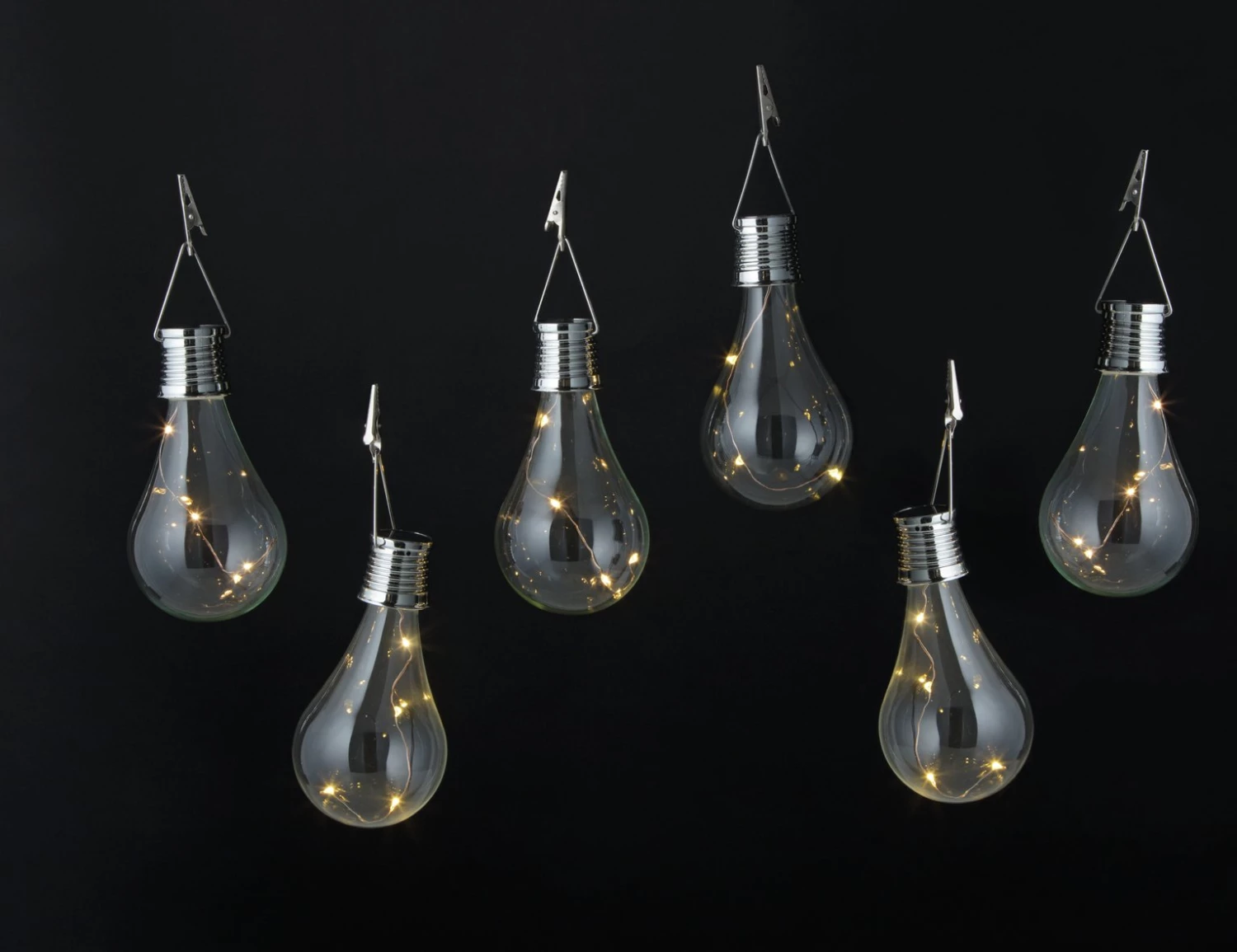 Garden By Sainsbury's Set Of 6 Solar Lightbulb Lanterns Outdoor Lighting 4 Garden By Sainsbury's Set Of 6 Solar Lightbulb Lanterns Outdoor Lighting - Image 2