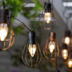 Habitat 10 Bronze Caged Bulb LED Solar String Lights Solar Lighting -lighting Sales Shop unnamed file 1454