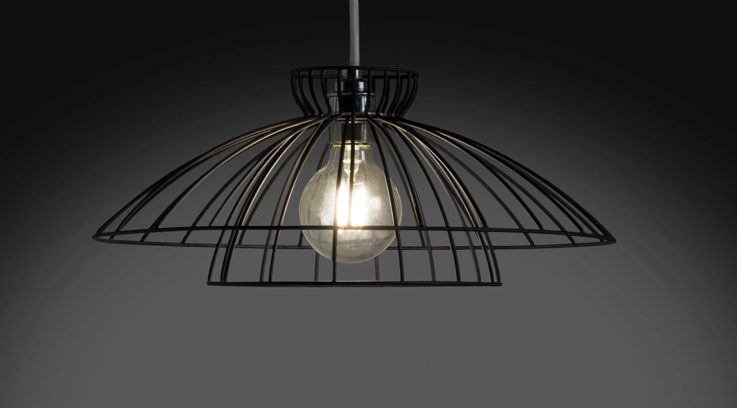 Habitat Kiso 2 Tier Wire Pendant Shade Black Lighting 4 Habitat Kiso 2 Tier Wire Pendant Shade Black Lighting - Image 2