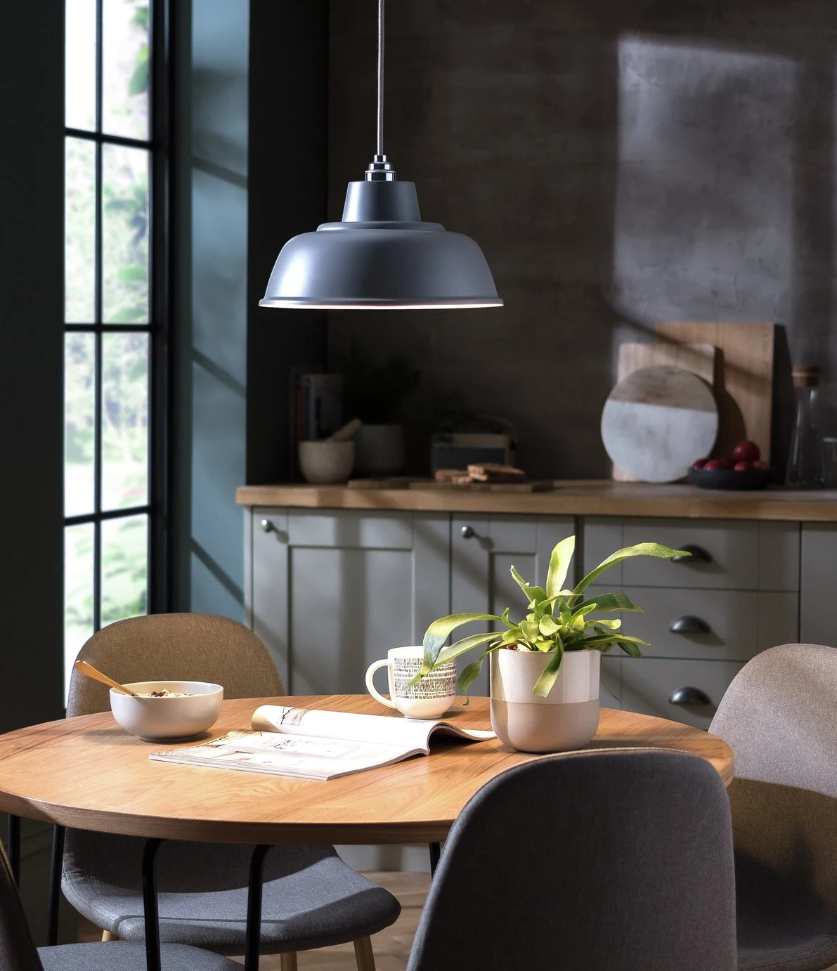 Habitat Core Metal Pendant Shade Flint Grey Lamp Shades 4 Habitat Core Metal Pendant Shade Flint Grey Lamp Shades - Image 2