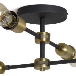 Habitat Tay 4 Light Flush To Ceiling Light Black & Brass Ceiling Lights -lighting Sales Shop unnamed file 157