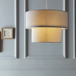 Habitat 2 Tier Linen Mix Shade Grey Lighting -lighting Sales Shop unnamed file 1581