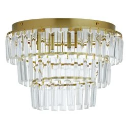 Habitat Presley Glass 3 Tier Flush To Ceiling Light Brass Ceiling Lights