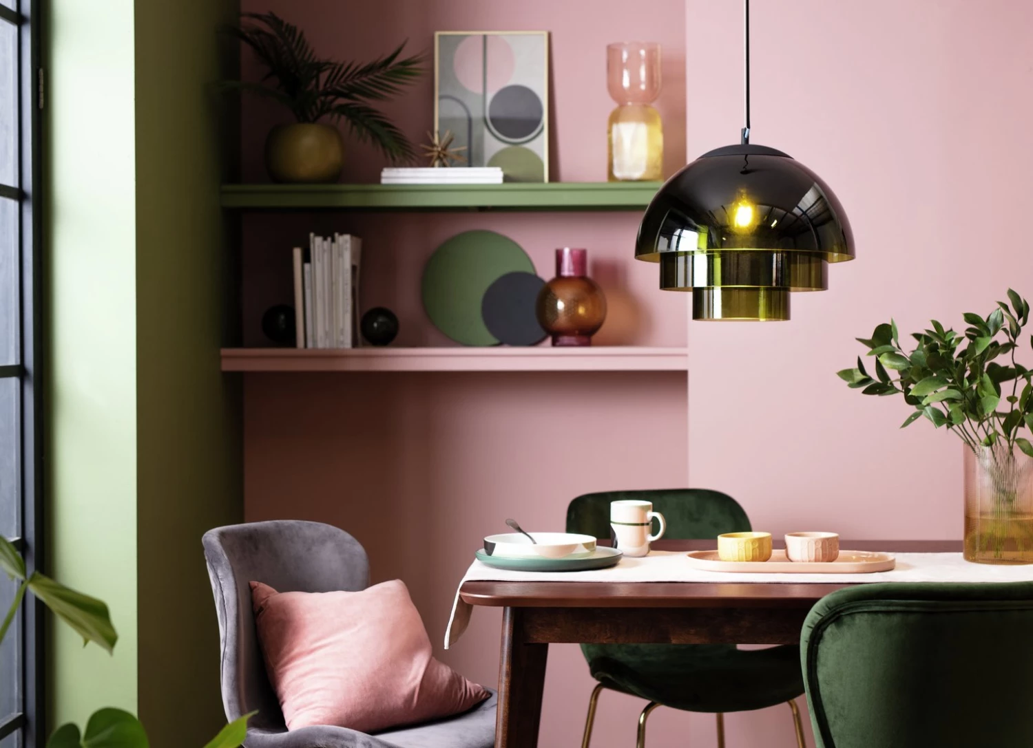 Habitat Zora 3 Tier Glass Pendant Light Green Ceiling Lights 8 Habitat Zora 3 Tier Glass Pendant Light Green Ceiling Lights - Image 6