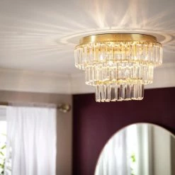 Habitat Presley Glass 3 Tier Flush To Ceiling Light Brass Ceiling Lights -lighting Sales Shop unnamed file 162