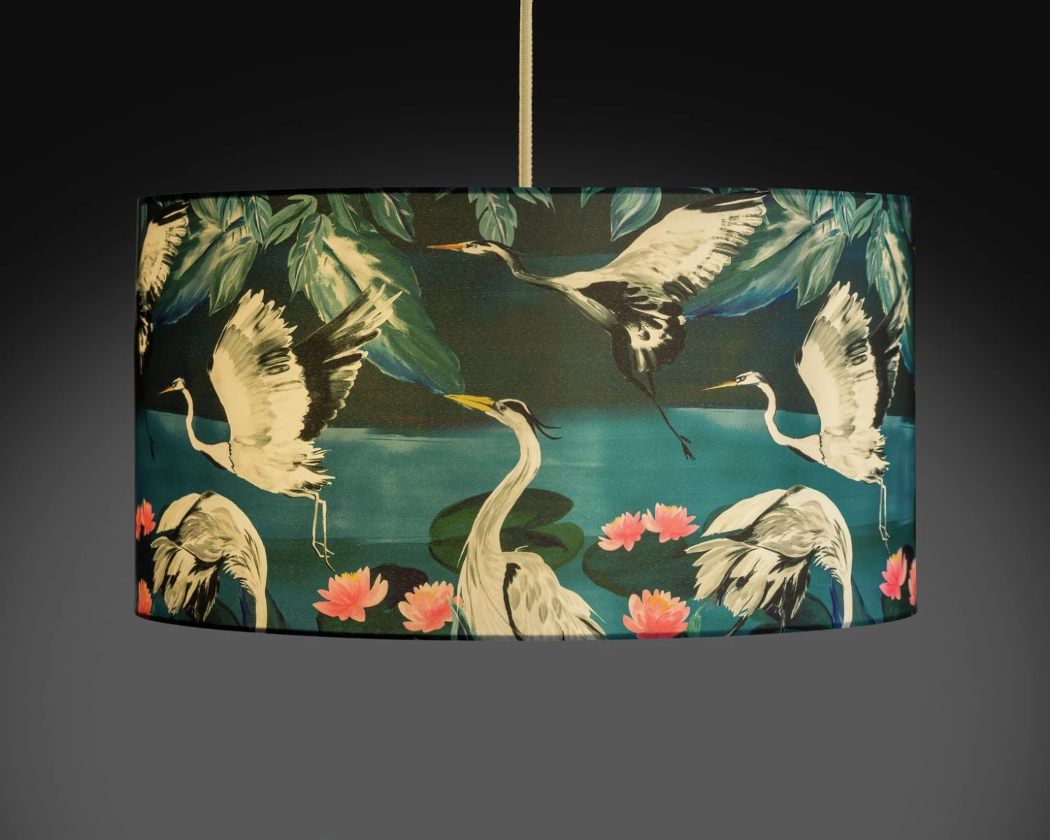 Habitat Japonica 49cm Silk Faux Drum Shade Lighting 4 Habitat Japonica 49cm Silk Faux Drum Shade Lighting - Image 2