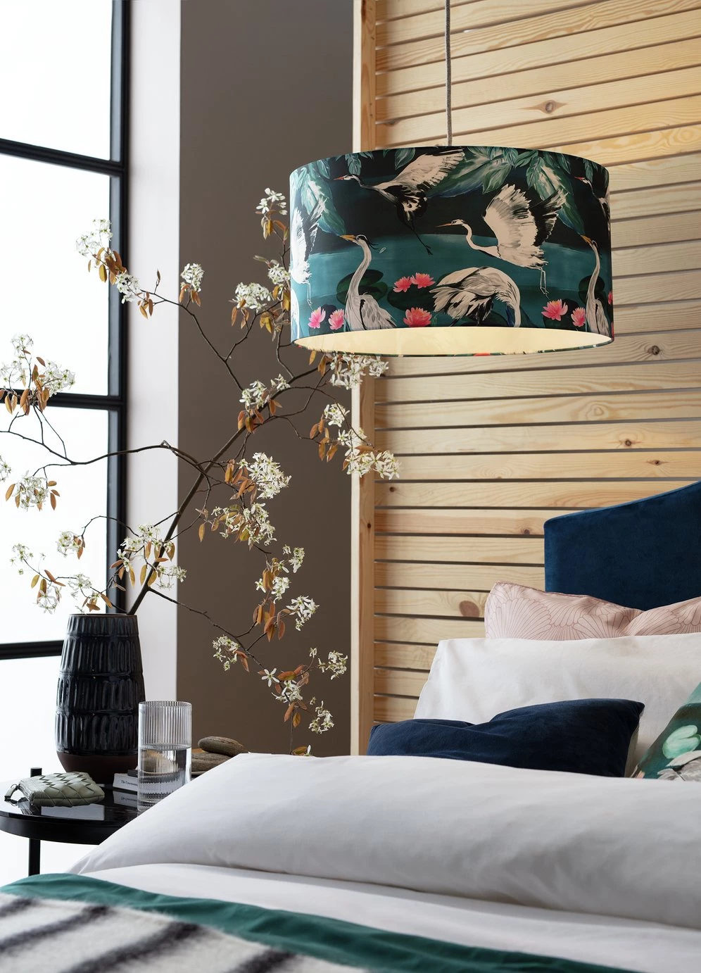 Habitat Japonica 49cm Silk Faux Drum Shade Lighting 8 Habitat Japonica 49cm Silk Faux Drum Shade Lighting - Image 6