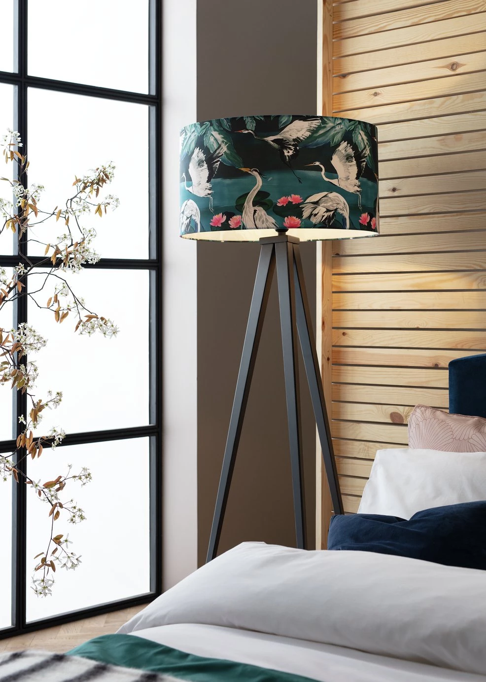 Habitat Japonica 49cm Silk Faux Drum Shade Lighting 9 Habitat Japonica 49cm Silk Faux Drum Shade Lighting - Image 7