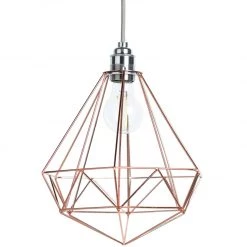 Habitat Wire Pendant Shade Rose Gold Black Lamp Shades