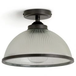 Habitat Eumee Pressed Glass Flush To Ceiling Light Clear Lighting