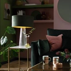 Habitat Gaia Velvet & Foil 40cm Drum Shade Chive Lamp Shades -lighting Sales Shop unnamed file 1862