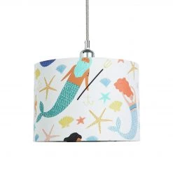 Habitat Kids Mermaid 25cm Drum Shade Multicolour Lighting