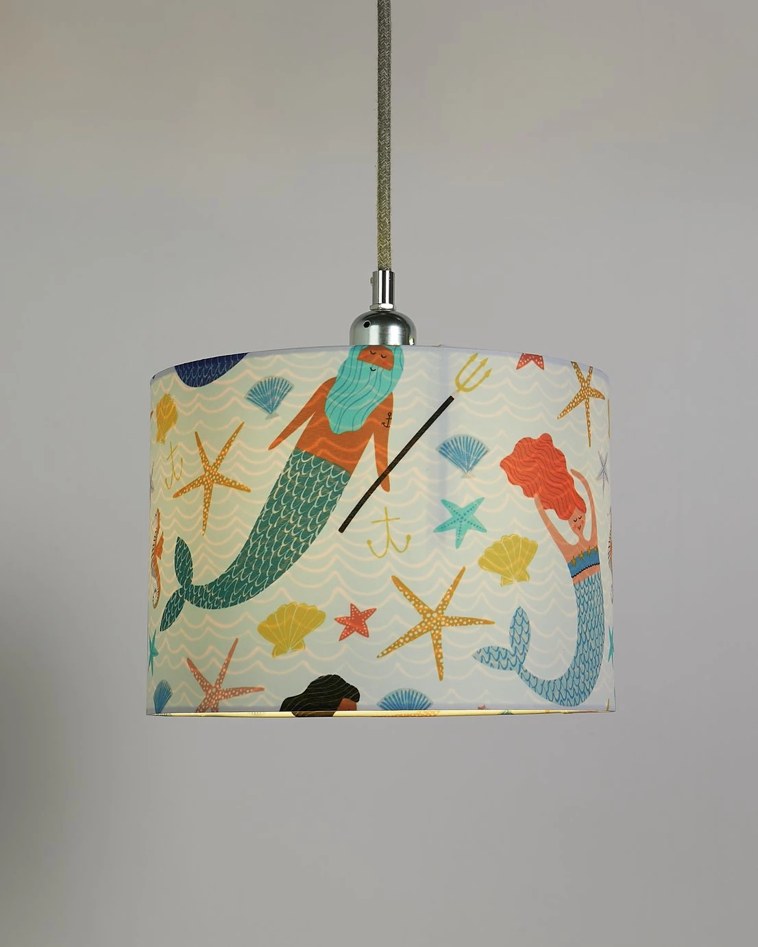 Habitat Kids Mermaid 25cm Drum Shade Multicolour Lighting 5 Habitat Kids Mermaid 25cm Drum Shade Multicolour Lighting - Image 3