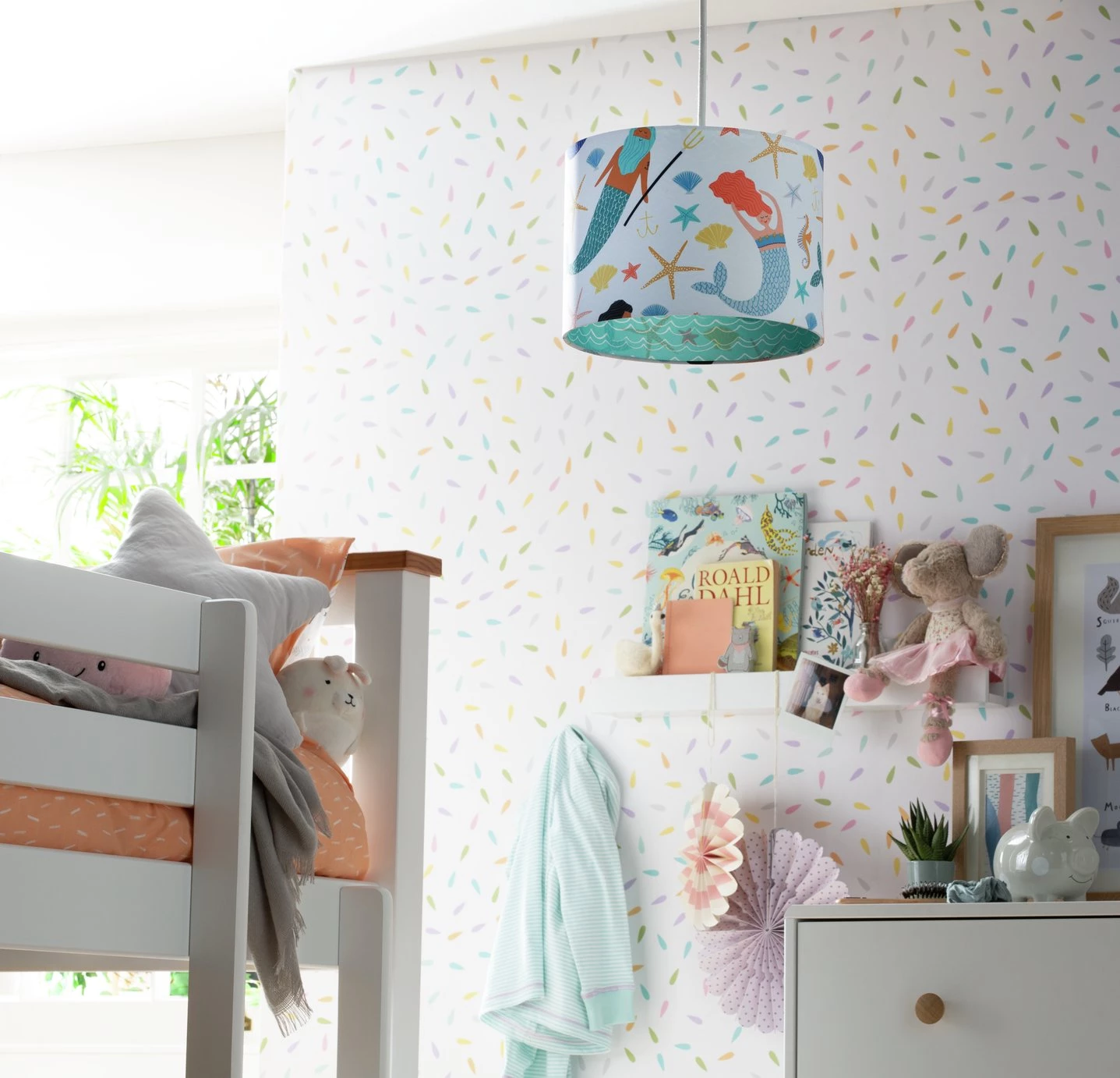 Habitat Kids Mermaid 25cm Drum Shade Multicolour Lighting 8 Habitat Kids Mermaid 25cm Drum Shade Multicolour Lighting - Image 6