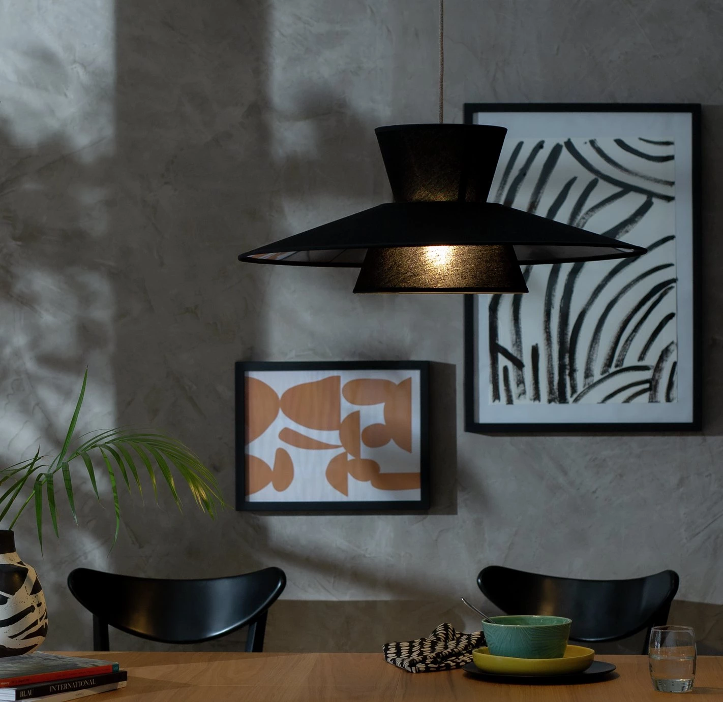 Habitat Linen Otton 2 Tier Easy Fit Shade Black Lighting 8 Habitat Linen Otton 2 Tier Easy Fit Shade Black Lighting - Image 6