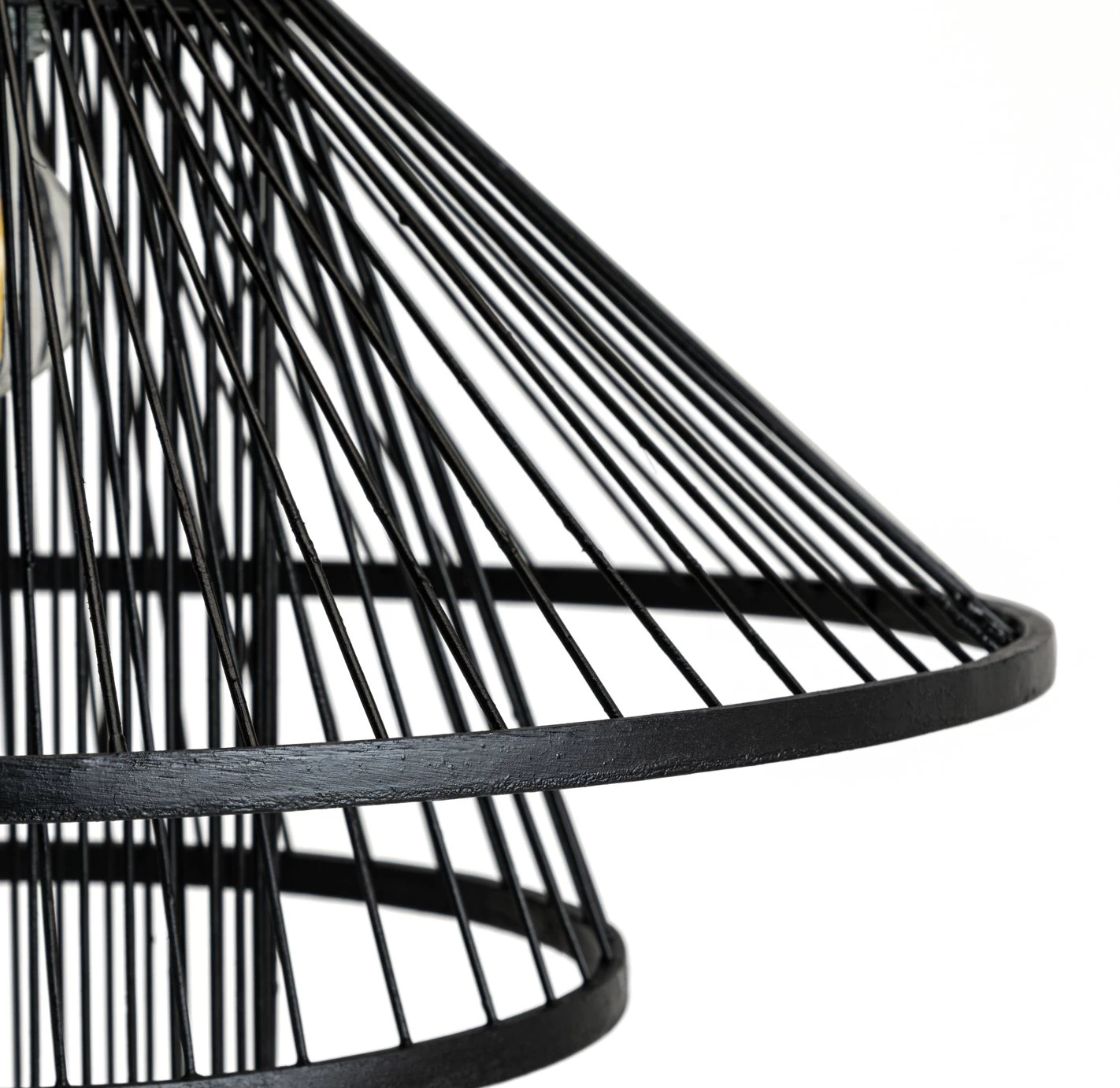 Habitat Wood 3 Tier Pendant Shade Black Lamp Shades 6 Habitat Wood 3 Tier Pendant Shade Black Lamp Shades - Image 4