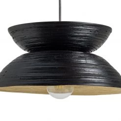 Habitat Hypnos Spun Bamboo 2 Tier Shade Black Lighting