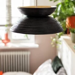 Habitat Hypnos Spun Bamboo 2 Tier Shade Black Lighting -lighting Sales Shop unnamed file 1954