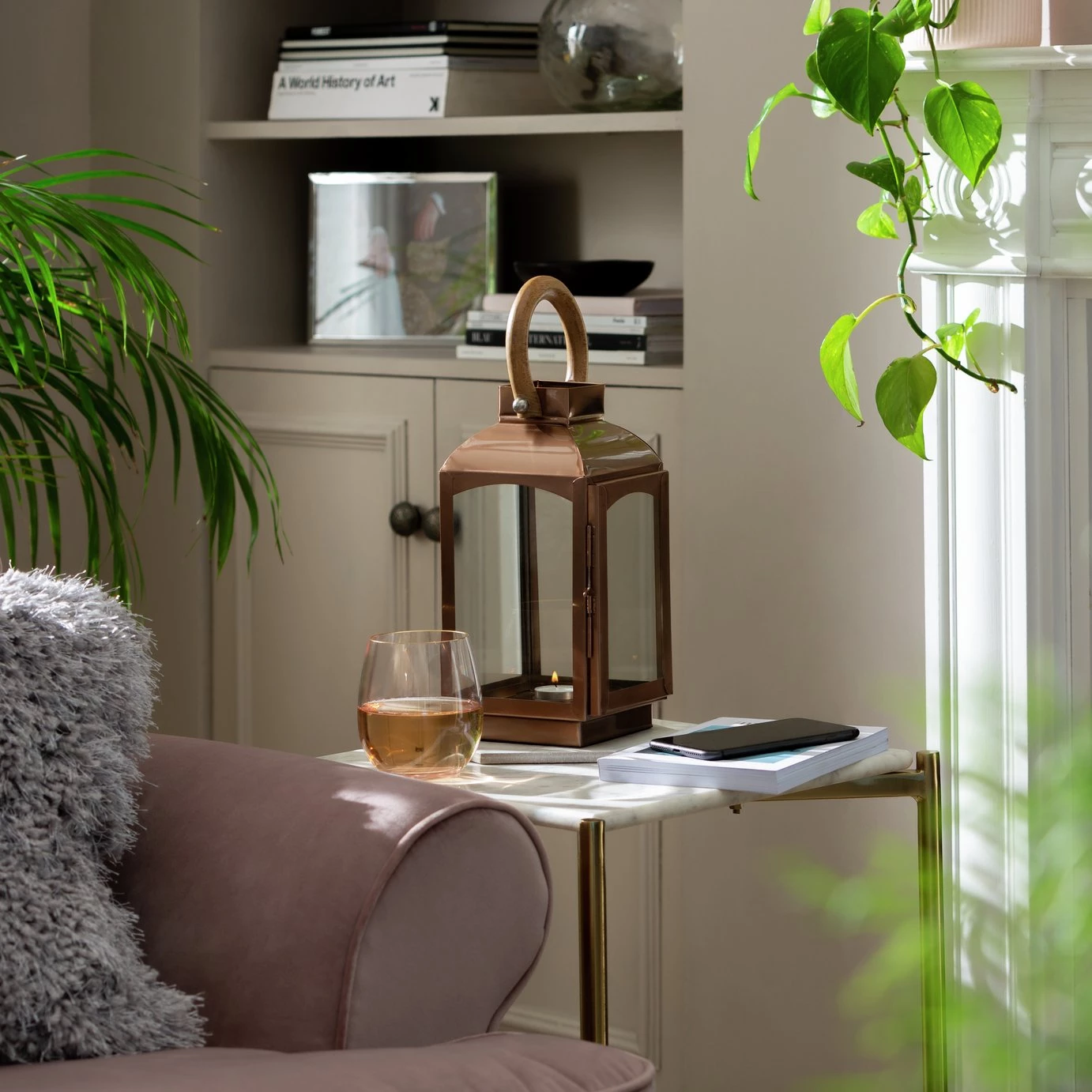 Habitat Small Lantern Rose Gold Lamp Shades 4 Habitat Small Lantern Rose Gold Lamp Shades - Image 2