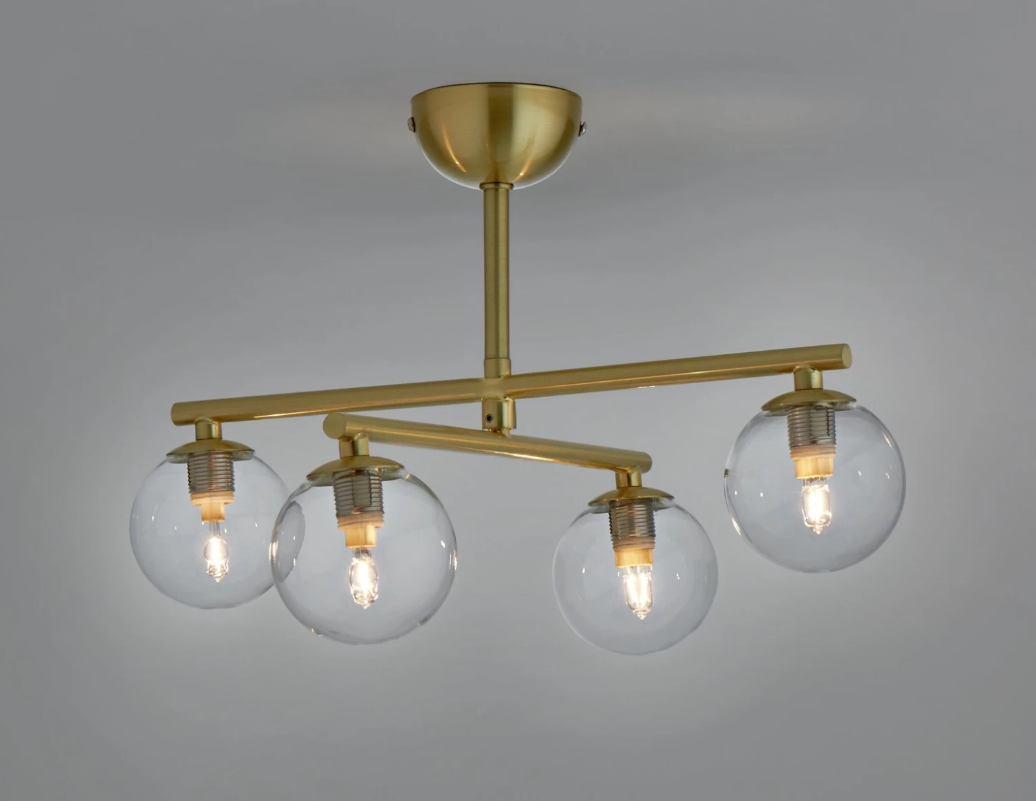 Habitat Chuck 4 Light Flush To Ceiling Light Brushed Brass Lighting 4 Habitat Chuck 4 Light Flush To Ceiling Light Brushed Brass Lighting - Image 2