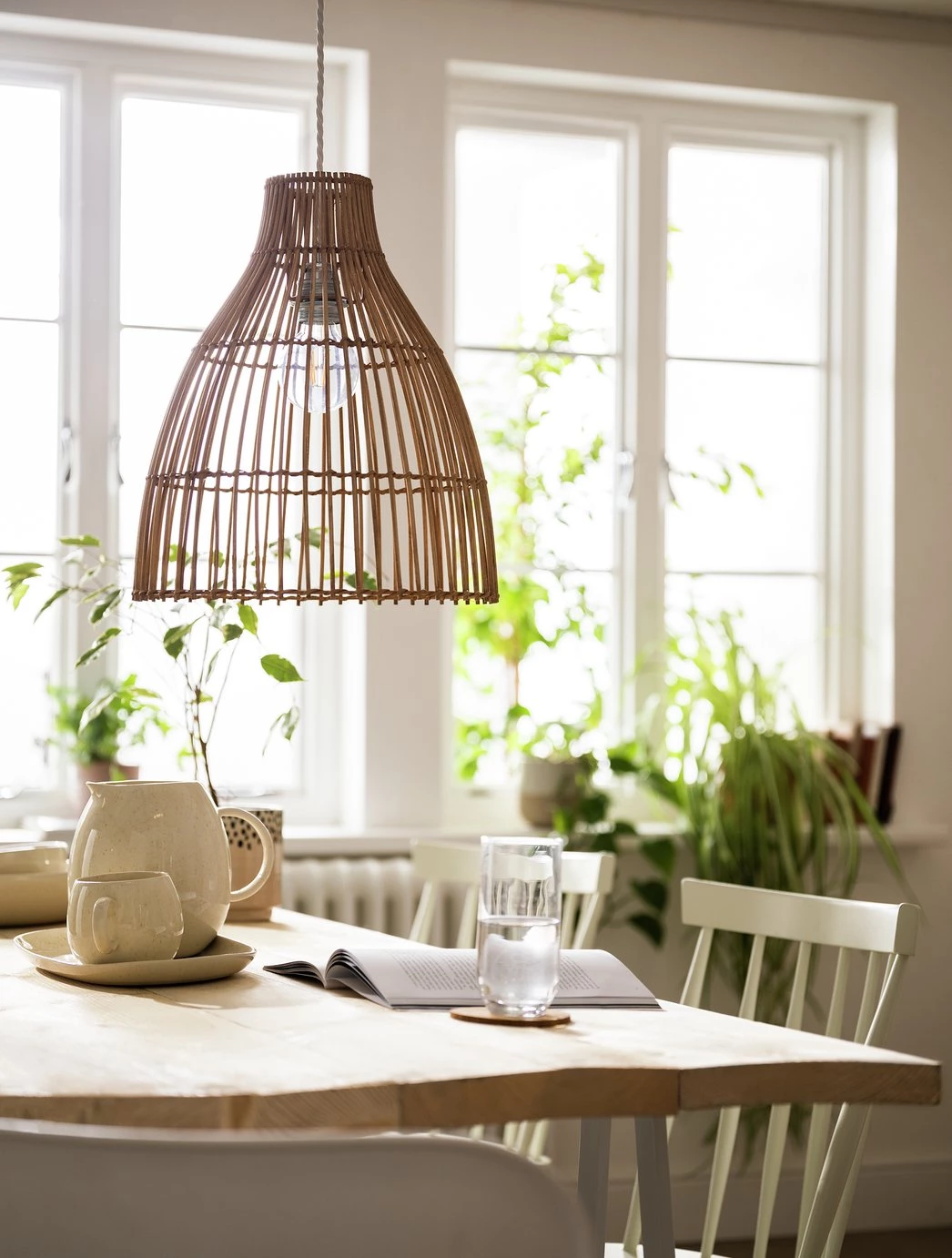 Habitat Camillo Rattan Midi Pendant Shade Natural Lighting 4 Habitat Camillo Rattan Midi Pendant Shade Natural Lighting - Image 2