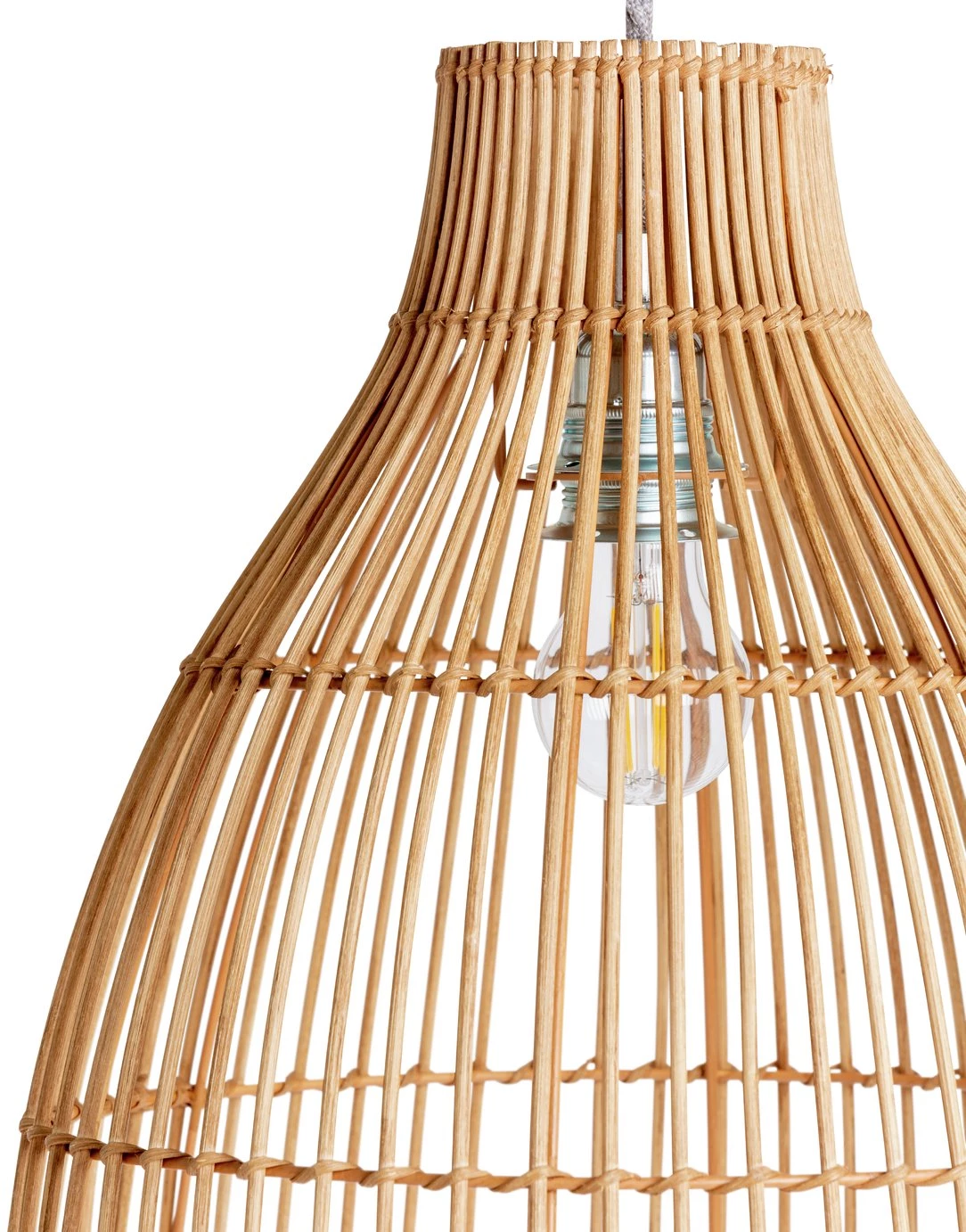 Habitat Camillo Rattan Midi Pendant Shade Natural Lighting 8 Habitat Camillo Rattan Midi Pendant Shade Natural Lighting - Image 6