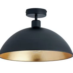 Habitat Yuno Leaf Flush To Ceiling Light Black And Gold Lighting