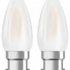 Osram 5W LED Classic BC Candle Bulbs Twin Pack Lighting