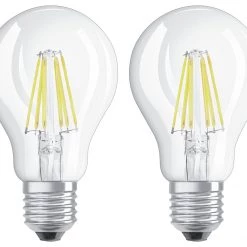 Osram 6W Filament LED Classic Glass GLS Bulb Twin Pack Light Bulbs
