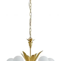 Habitat Easton 5 Light Opal Chandelier Brass Ceiling Lights