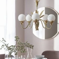 Habitat Easton 5 Light Opal Chandelier Brass Ceiling Lights -lighting Sales Shop unnamed file 210