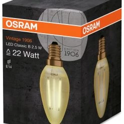 Osram Vintage 1906 2.5W LED Warm White SES Candle Bulb Lighting -lighting Sales Shop unnamed file 2141