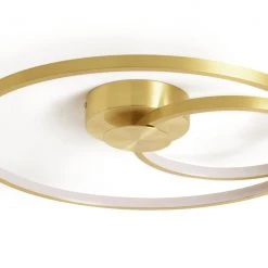 Habitat Pill LED Flush To Ceiling Light Brushed Brass Ceiling Lights