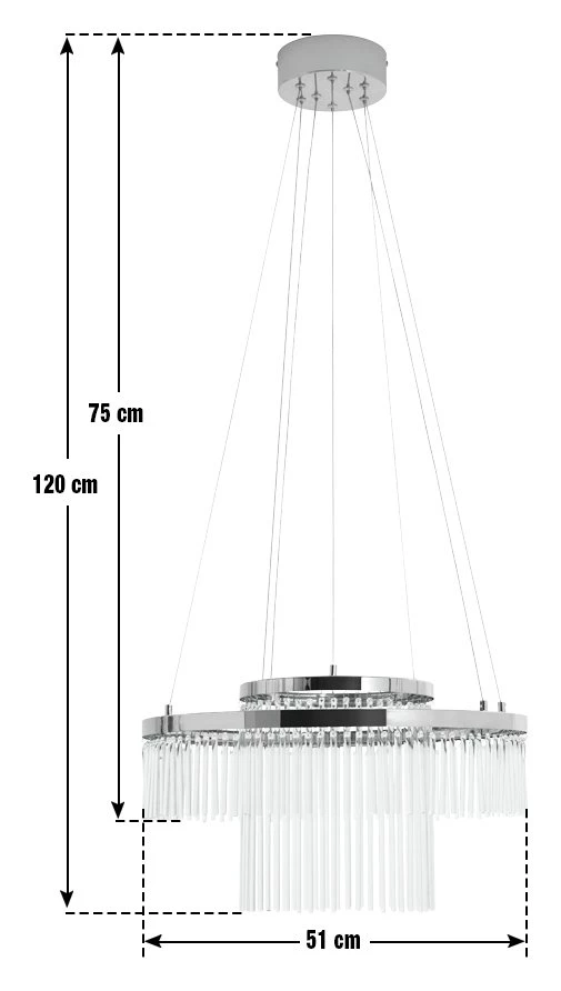 Habitat Yang 2 Tier LED Glass Chandelier Chrome Lighting 7 Habitat Yang 2 Tier LED Glass Chandelier Chrome Lighting - Image 5