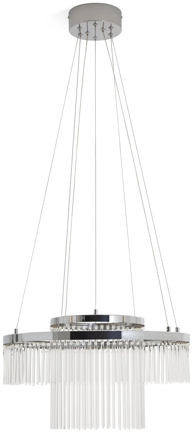 Habitat Yang 2 Tier LED Glass Chandelier Chrome Lighting 8 Habitat Yang 2 Tier LED Glass Chandelier Chrome Lighting - Image 6