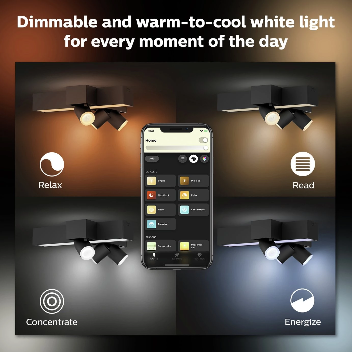 Philips Hue Centris 3 Light Flush To Ceiling Light Black Lighting 7 Philips Hue Centris 3 Light Flush To Ceiling Light Black Lighting - Image 5