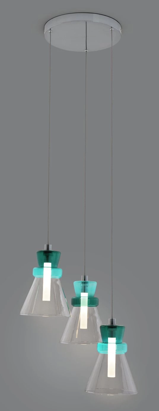 Habitat Vivian Glass 3 Light LED Ceiling Light Green Lighting 10 Habitat Vivian Glass 3 Light LED Ceiling Light Green Lighting - Image 8