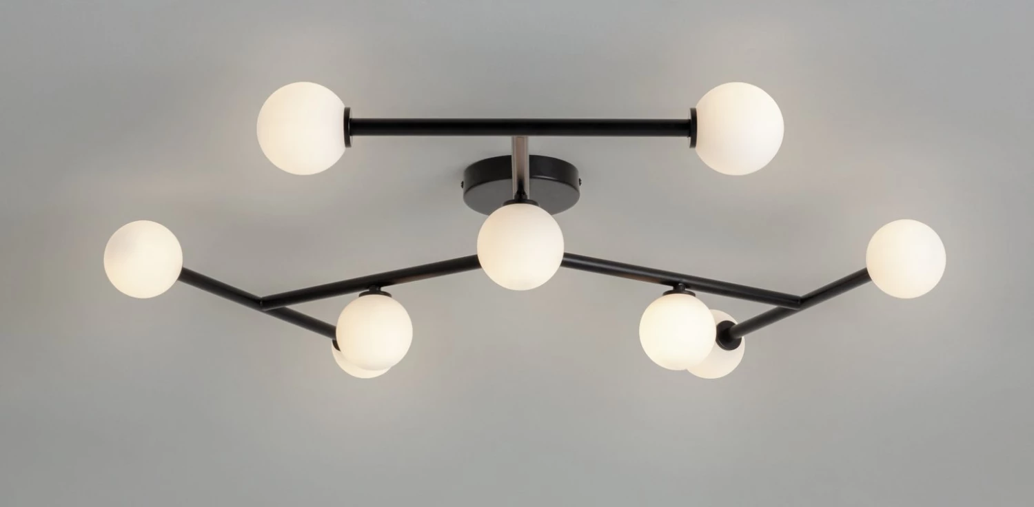 Habitat Alonso 9 Light Flush To Ceiling Light Black & White Ceiling Lights 4 Habitat Alonso 9 Light Flush To Ceiling Light Black & White Ceiling Lights - Image 2